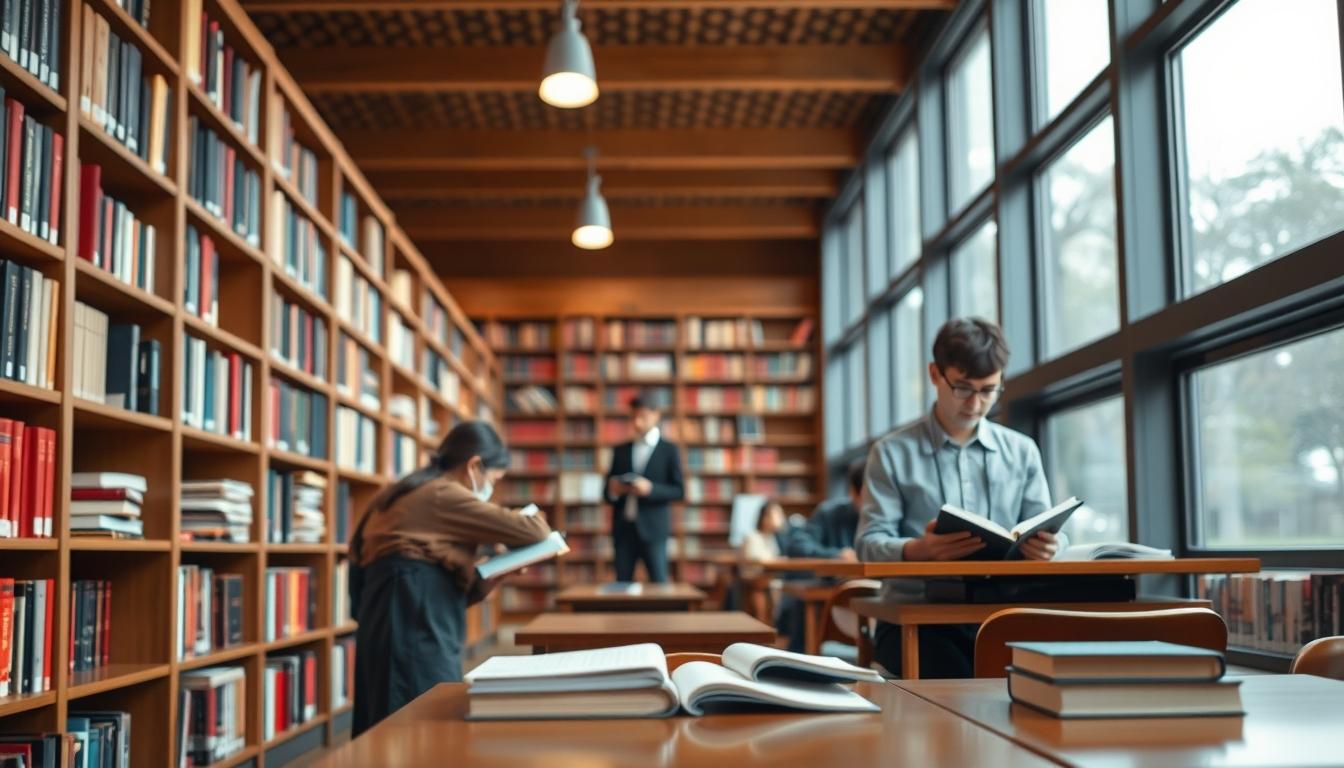 Students collaborating in study space
